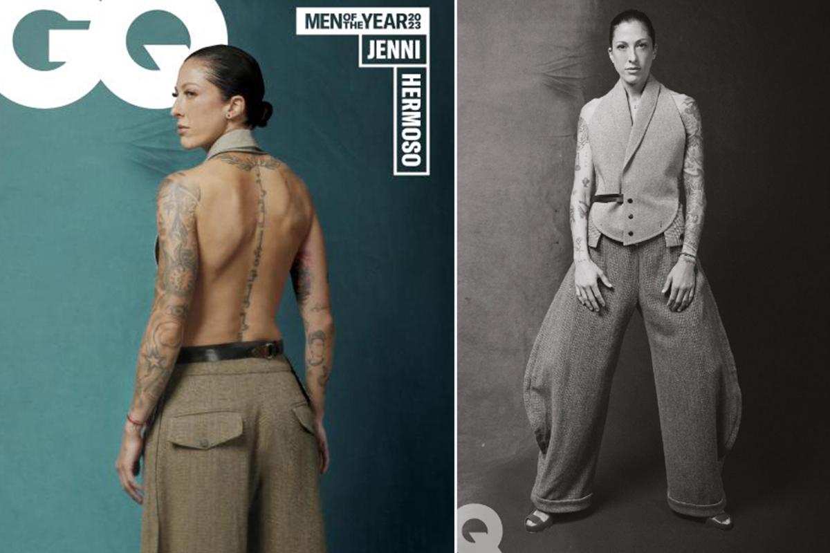 Jenni Hermoso posando para la revista GQ tras ser nombrada la “Mujer GQ del año”.