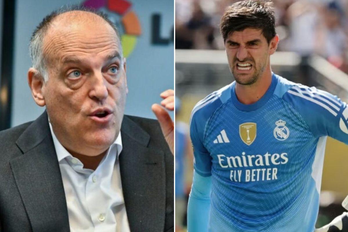 Real Madrid y Courtois reciben dura respuesta del presidente de LaLiga: No hay que cambiar nada