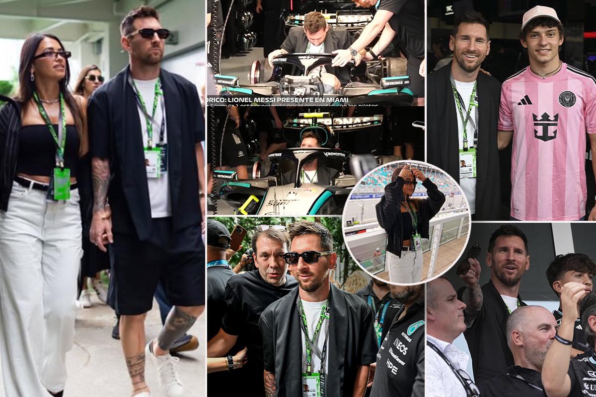 Messi asistió por primera vez al GP de la Fórmula 1: así llegó con Antonela al evento en Miami y acaparó todos los lentes