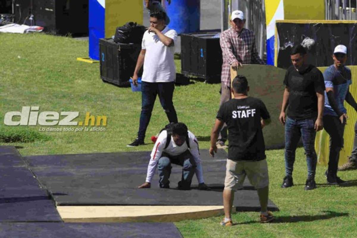 Así preparan la eventual premiación por el título del Olimpia en el estadio Nacional
