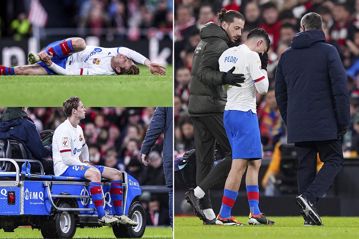 Barcelona deja puntos frente al Athletic Club en un partido accidentado: Pedri y De Jong salieron lesionados