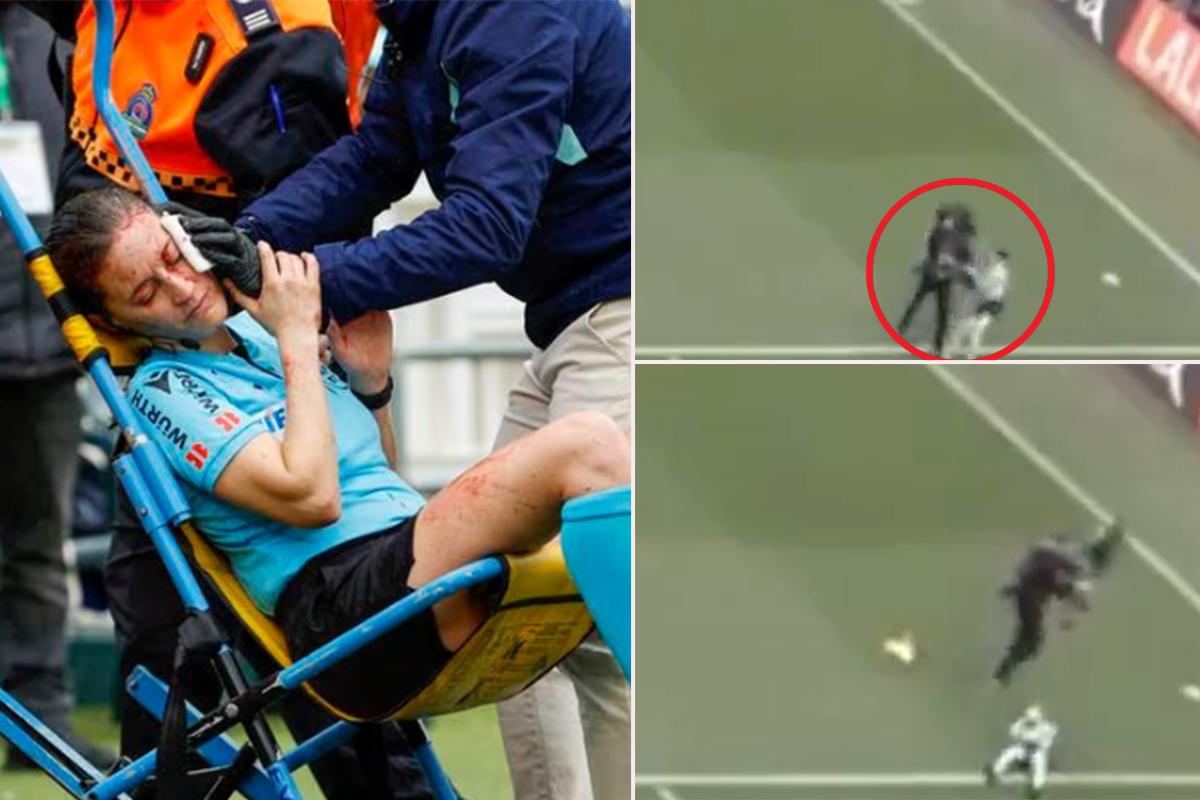 Tremendo golpe: así fue arrollada la árbitra Guadalupe Porras en pleno partido Betis-Athletic Club de LaLiga