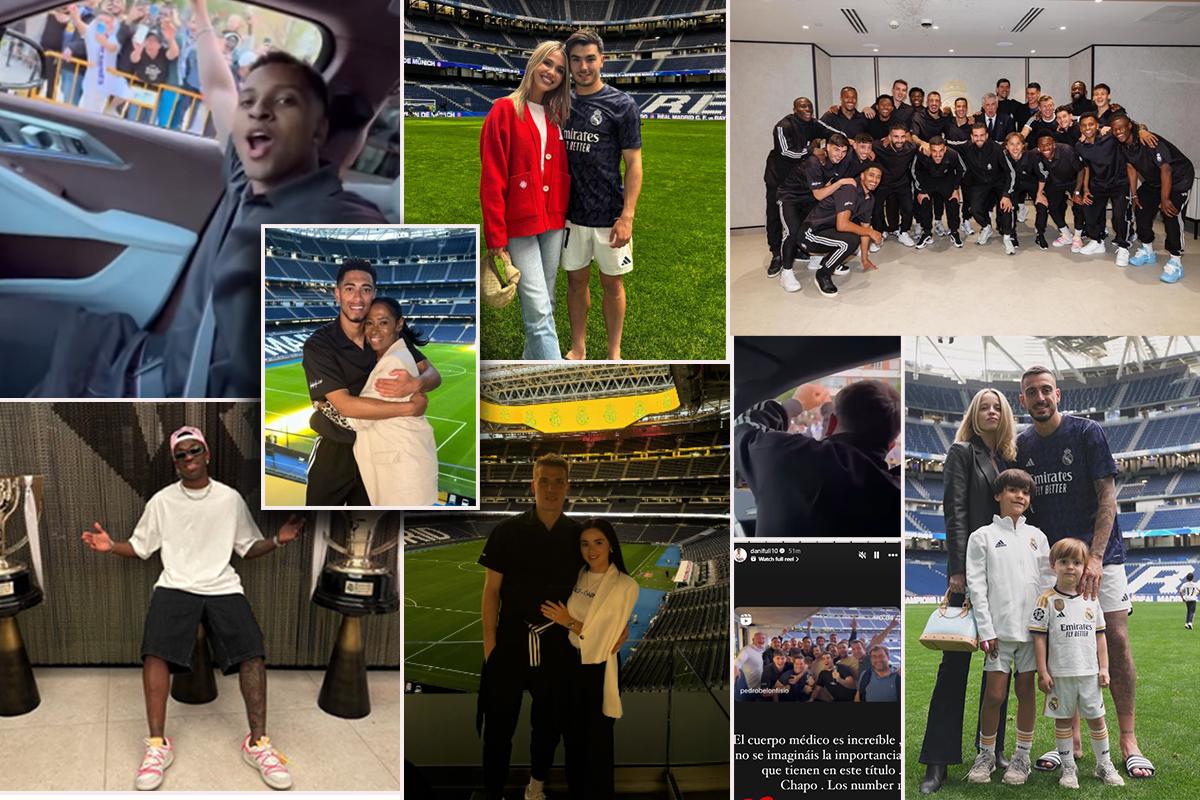 Bellingham con su madre y Rodrygo desde el carro: así celebraron los jugadores del Real Madrid el título de LaLiga