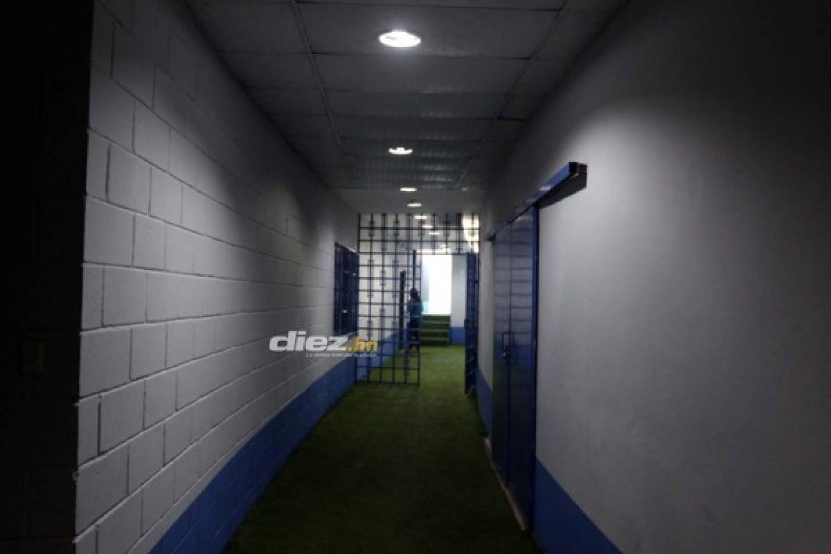 Una belleza: Camerinos, pasillos, cámaras ¡la intimidad del estadio Nacional de Tegucigalpa!