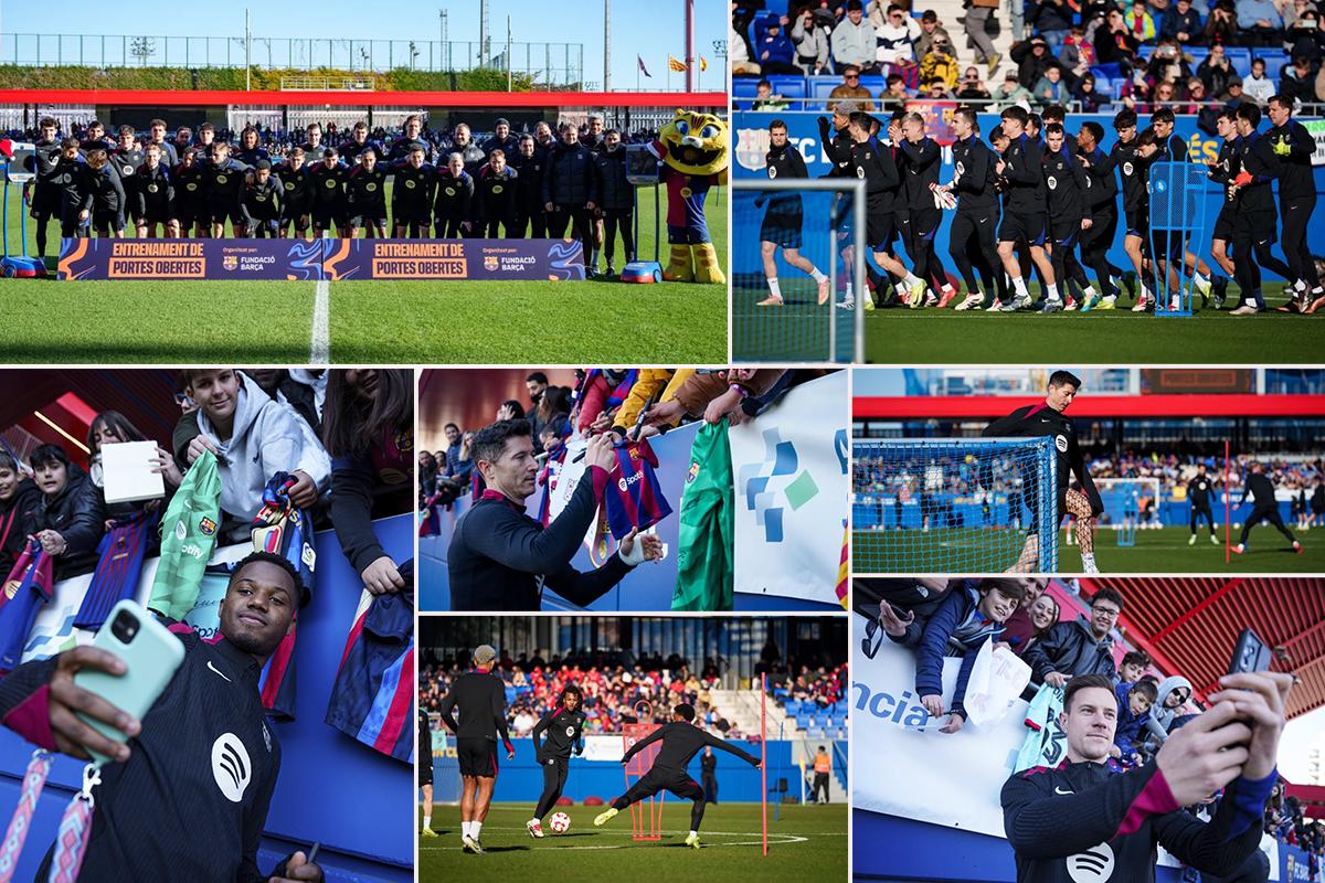 Así fue el entreno del Barcelona a puertas abiertas: comunión con los aficionados de cara al 2025