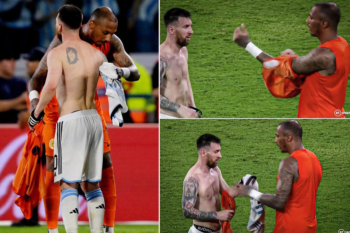 Eloy Room se quedó con la camiseta de Messi luego de un amistoso Argentina-Curazao.