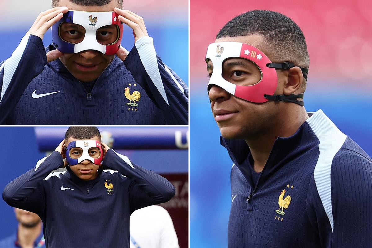 Así es la máscara especial de Kylian Mbappé tras el fuerte golpe que sufrió en la Eurocopa 2024