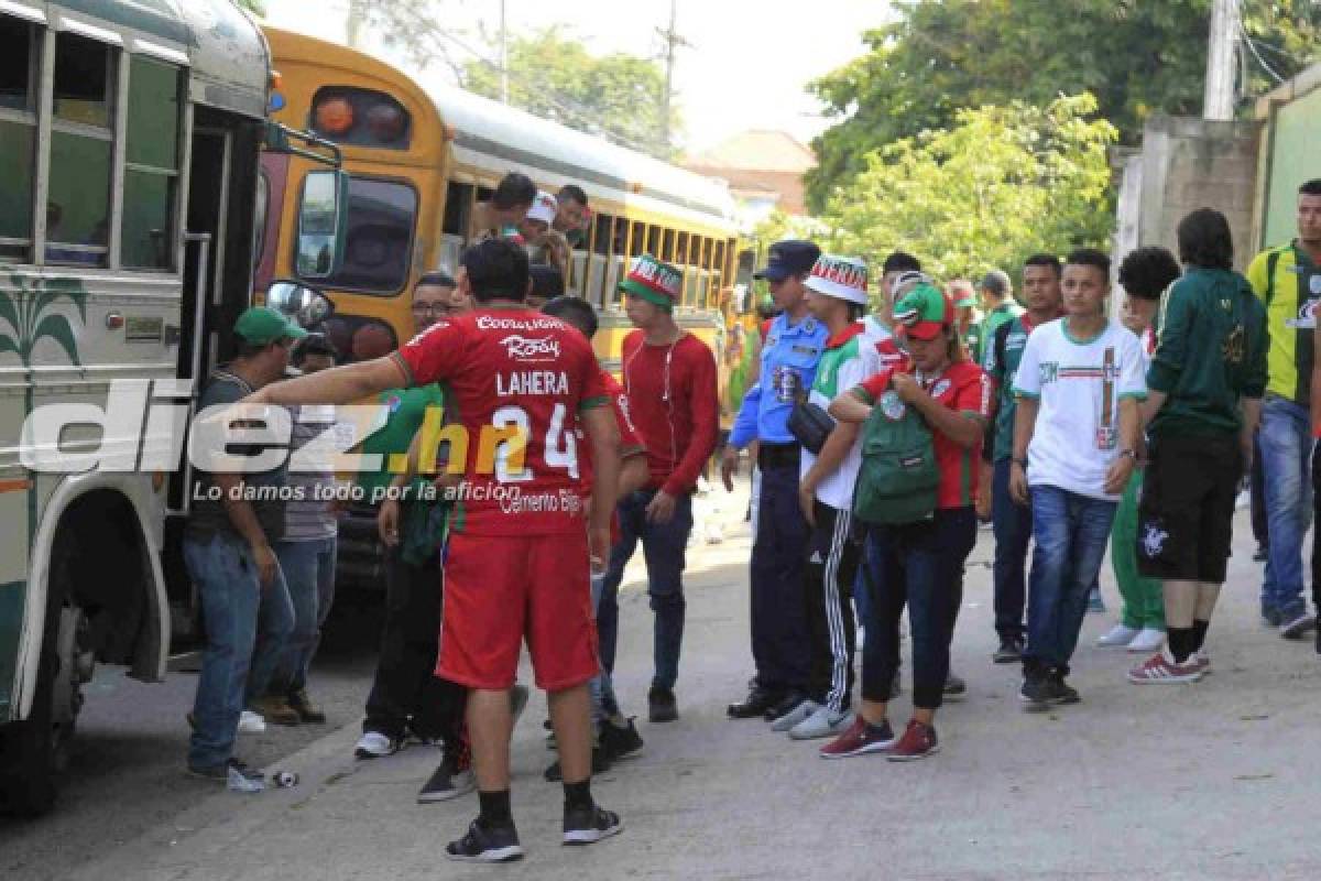 ¡LOCURA! Caravana verdolaga rumbo al Nacional de Tegucigalpa