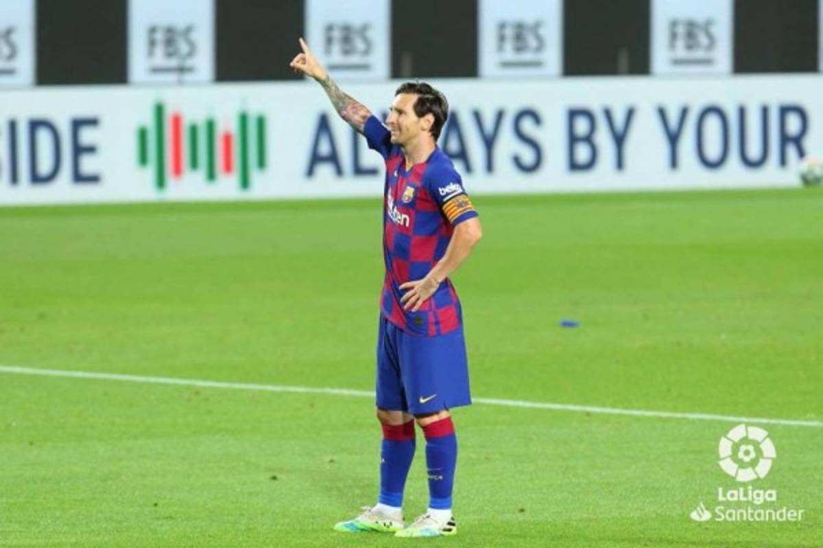 Fotos: El nuevo y raro festejo de Messi y así lució el Camp Nou en tiempos de coronavirus
