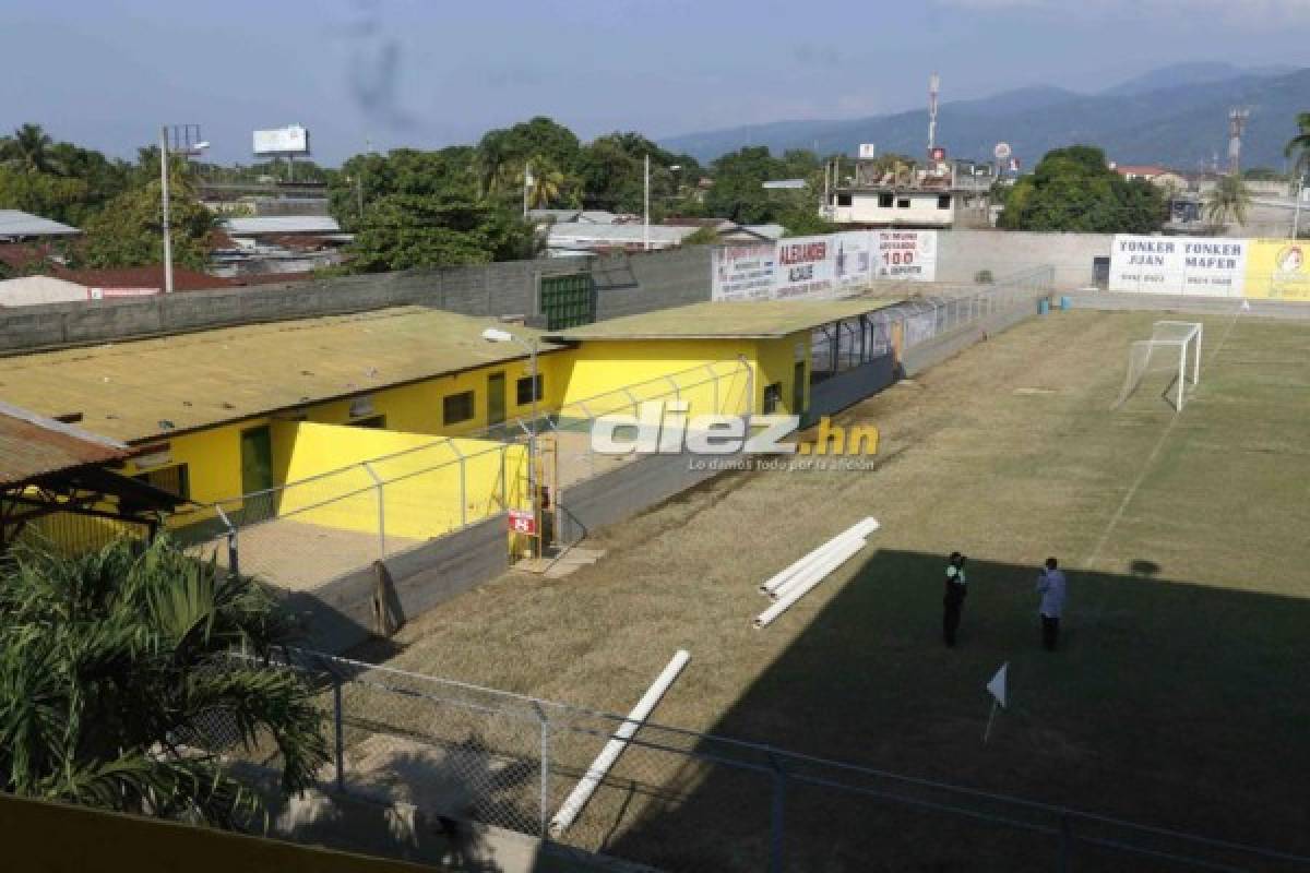 Las imágenes del estadio Humberto Micheletti de El Progreso tras el devastador paso de Eta