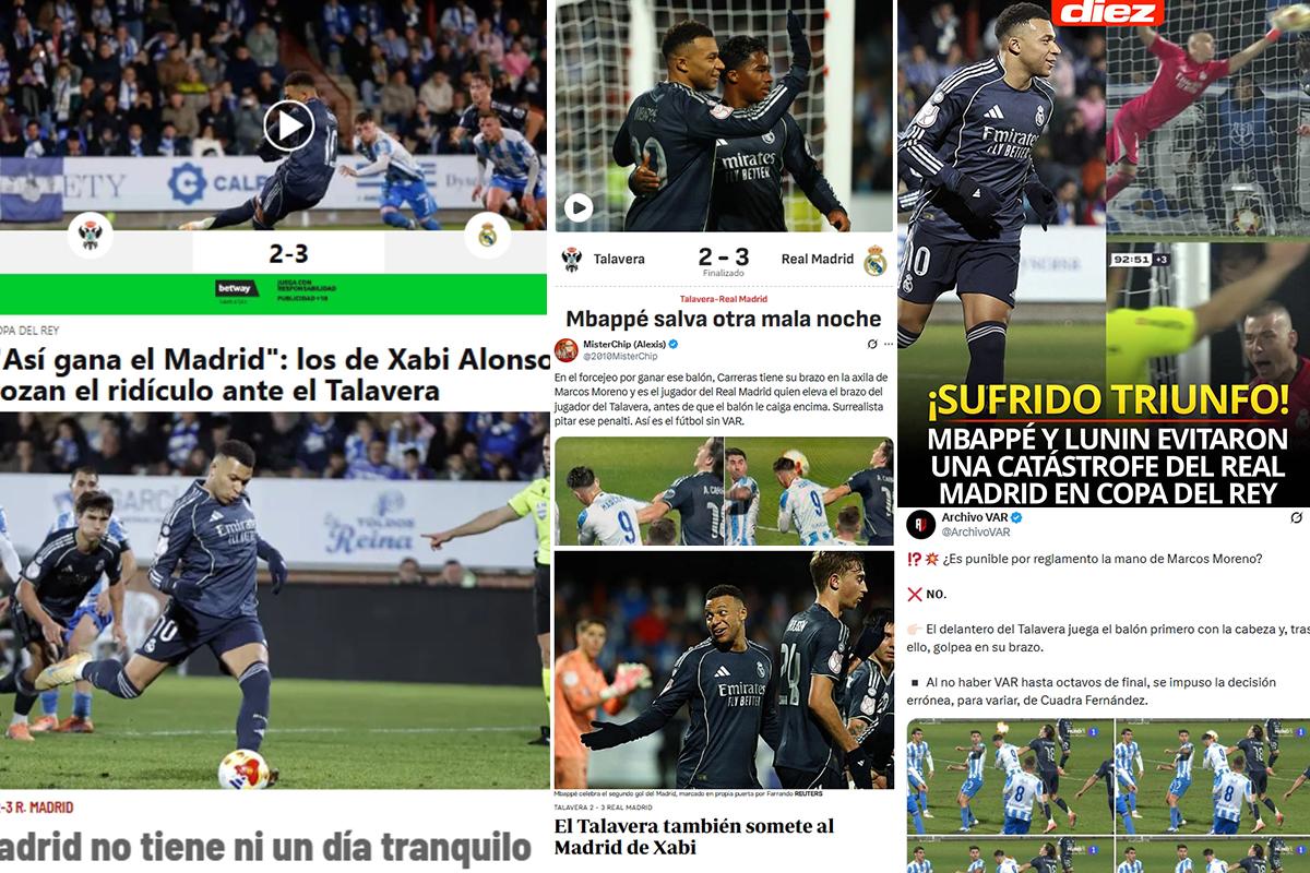 No fue penal; un escándalo: prensa reacciona por el polémico triunfo del Real Madrid en Copa del Rey