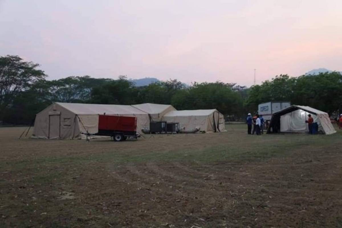 Así es el hospital móvil que instalaron en Villanueva, Cortés para pacientes con coronavirus