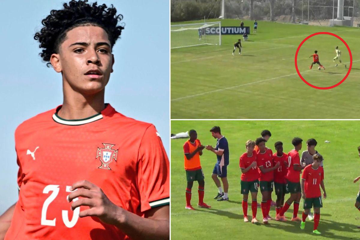 Hijo de Cristiano Ronaldo marcó su primer gol con la Sub-16 de Portugal en triunfo ante Gales: De tal palo, tal astilla