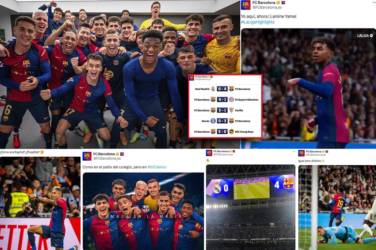Las ‘burlas’ del Barcelona tras golear al Real Madrid en el Clásico: “Como en el patio del colegio”