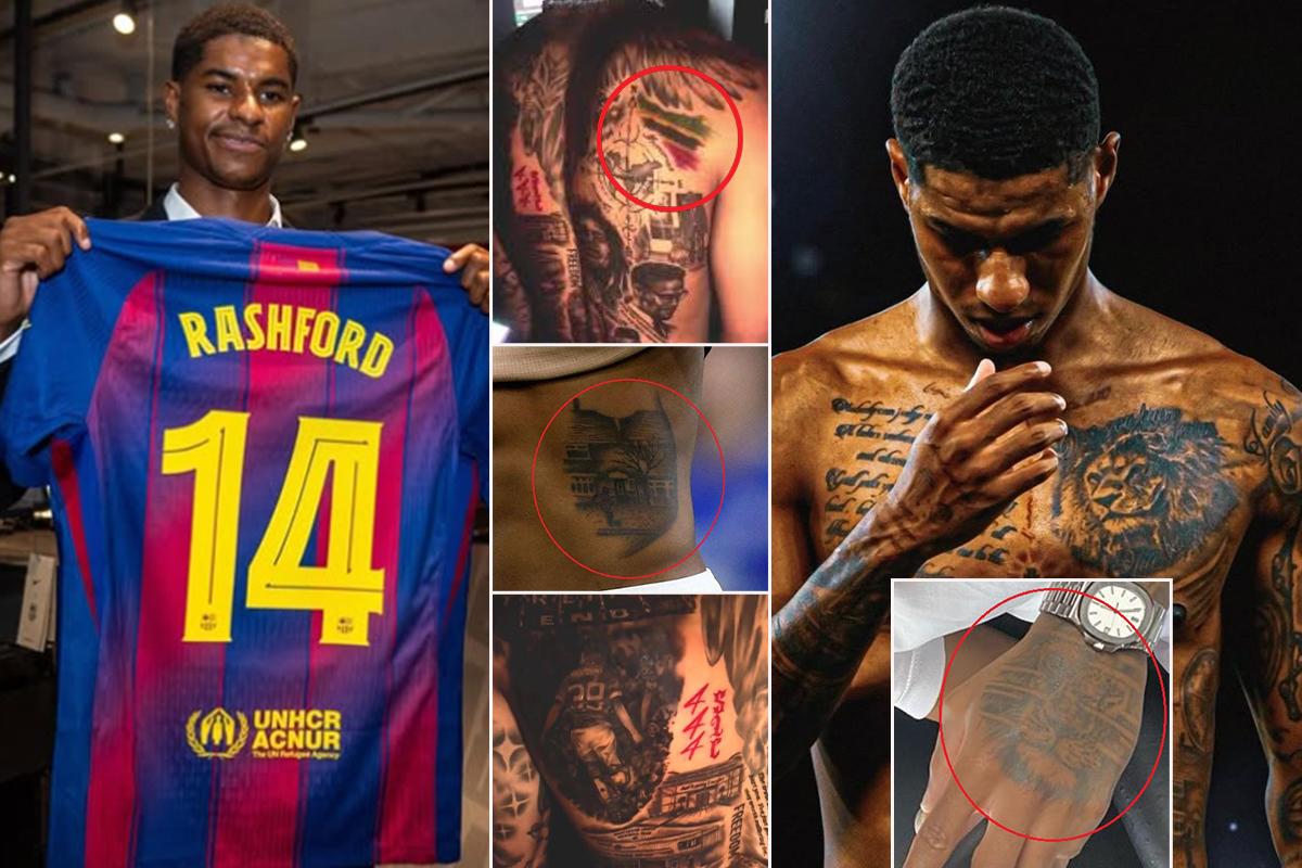 Los increíbles tatuajes de Rashford: por qué lleva referencias de San Cristóbal y Nieves y una cita impactante