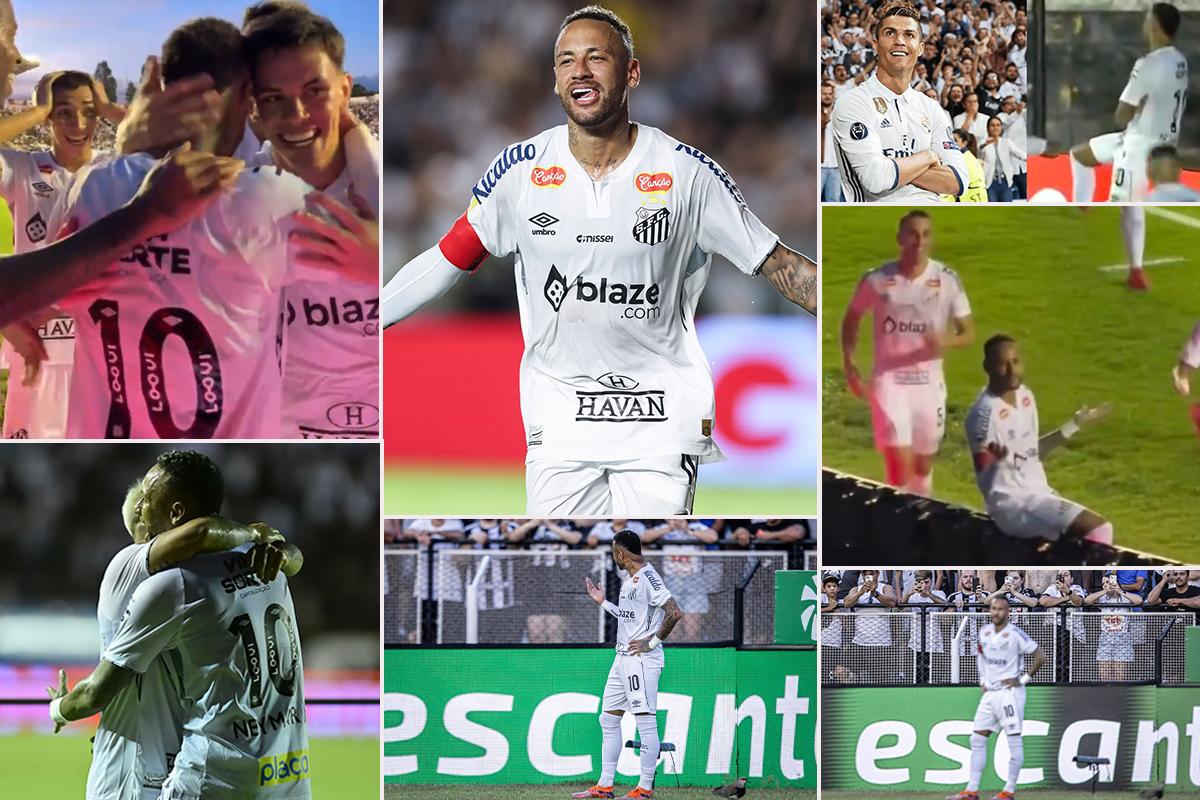 El show de Neymar con el Santos de Brasil: golazo olímpico, asistencias y festejó como Cristiano Ronaldo
