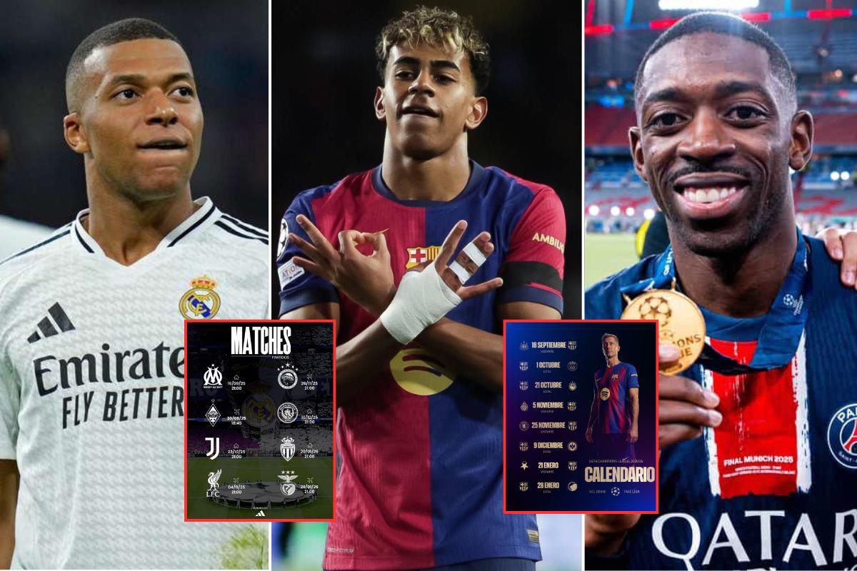 El calendario de la Champions League ya es oficial: Real Madrid y PSG se estrenan en casa y Barcelona de visita en Inglaterra