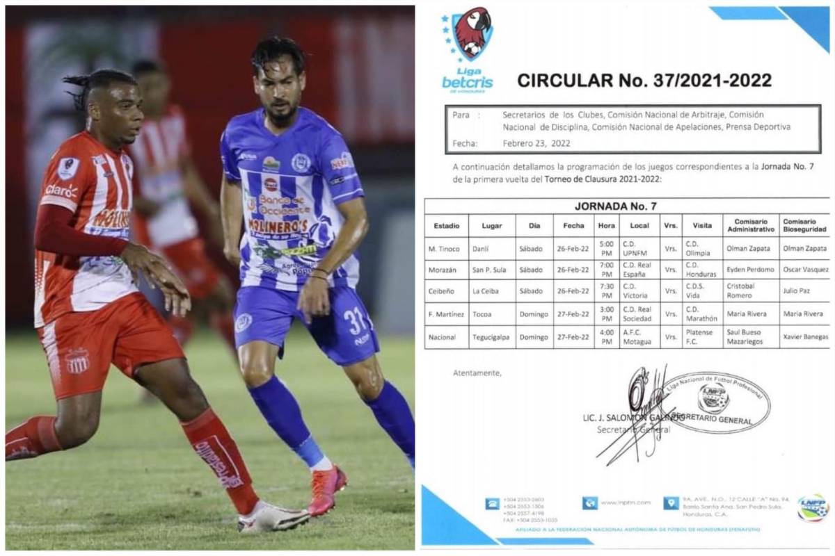 Horarios y sedes oficiales de la jornada 7 del Torneo Clausura: el regreso al Nacional y clásico en La Ceiba