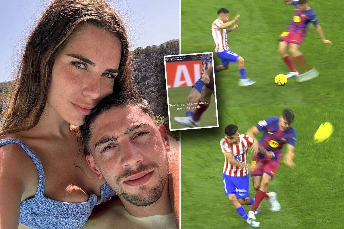 La esposa de Fede Valverde 'explota' por la no expulsión de Gerard Martín... ¡y luego lo borra!