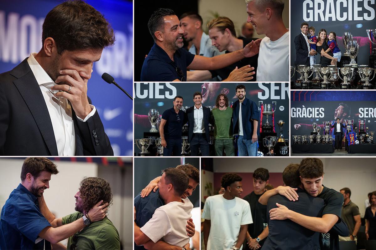Leyendas del Barcelona se reencuentran en la despedida de Sergi Roberto: “De aquí te tienen que echar...”