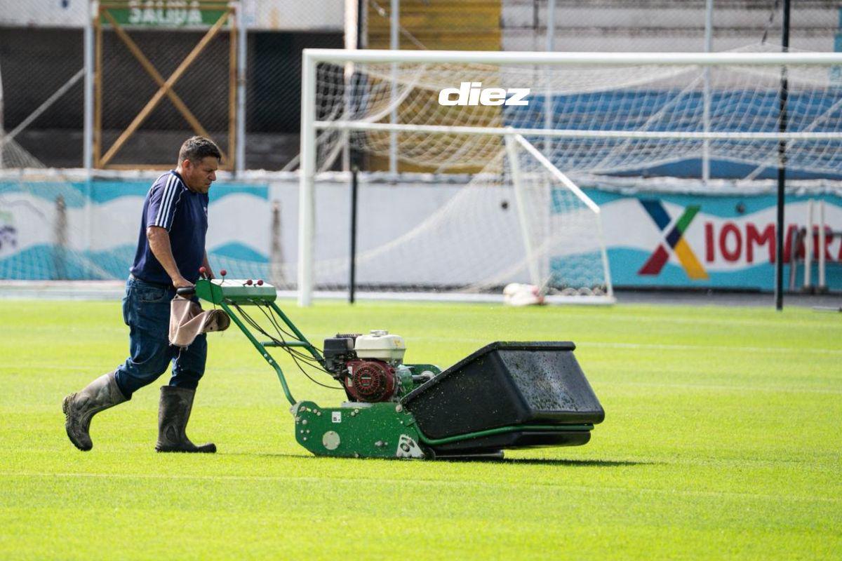 Estadio Nacional recibe los últimos retoques para el Honduras-Haití: así luce la cancha previo a la batalla