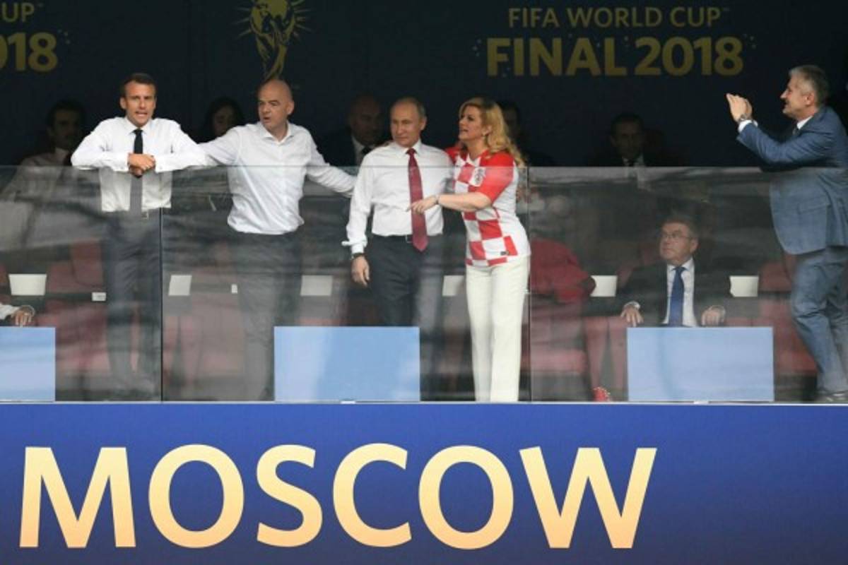 Presidenta de Croacia, Kolinda Grabar se roba todas las miradas en la final de Rusia 2018