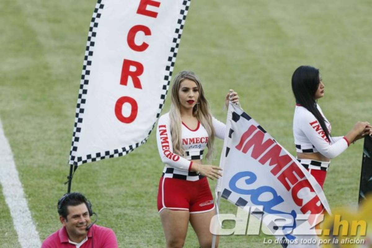 Las bellezas que llegaron al estadio Olímpico para el clásico Real España-Marathón