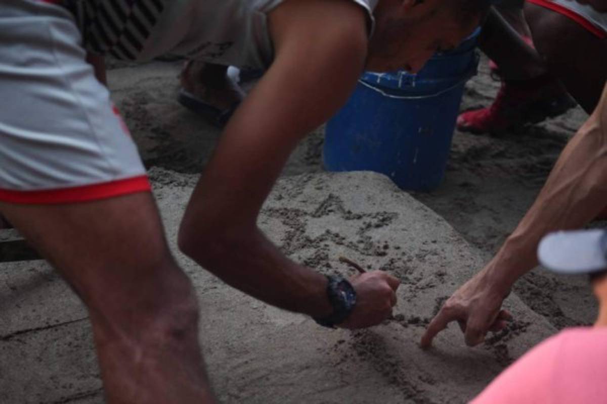 Sonrisas, unidad y el escudo de arena de los jugadores del Vida
