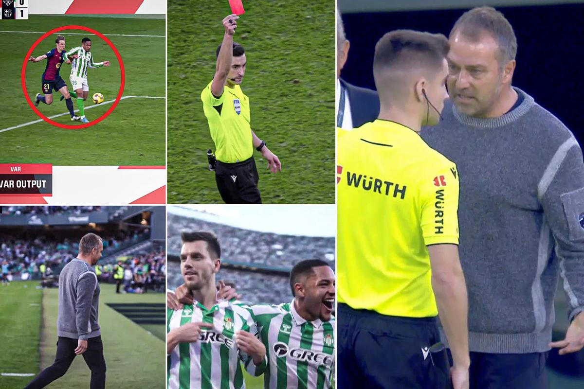 ¡Hansi Flick, expulsado! De Jong entra de cambio y provoca un penal a Vitor Roque que fue revisado por el VAR