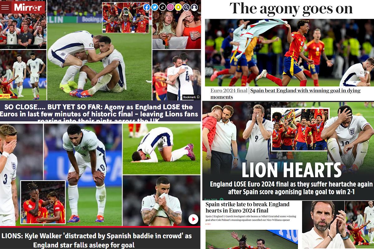 Lo que dice la prensa de Inglaterra tras perder otra final de la Eurocopa: “60 años de dolor; España nos rompe el corazón”