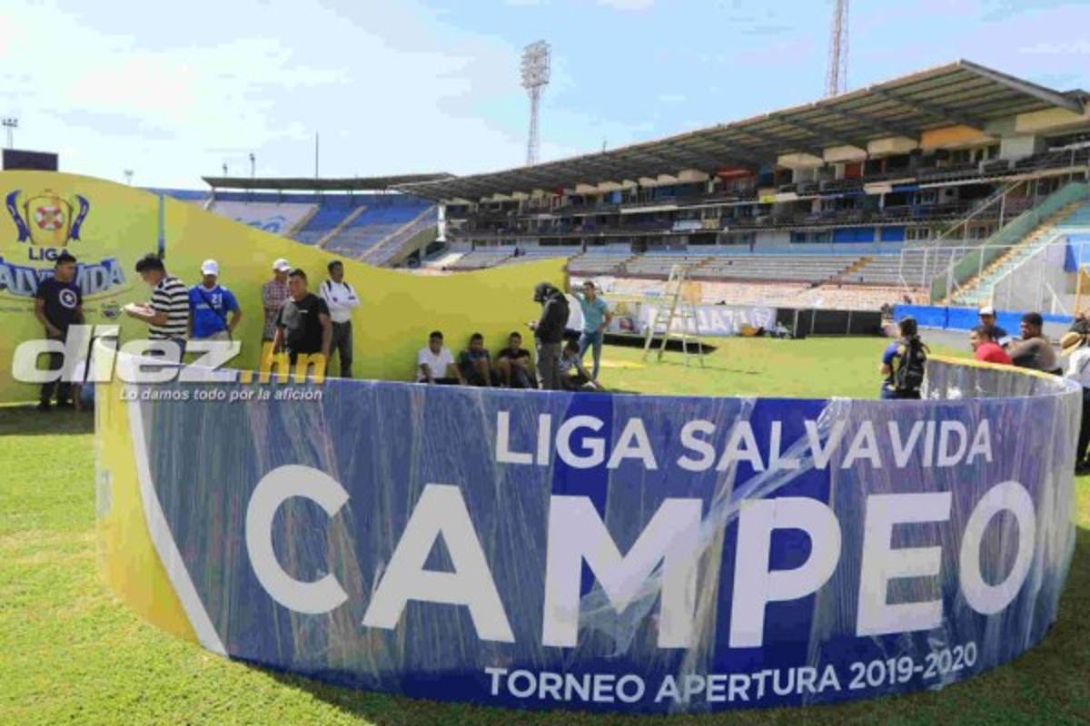 Así preparan la eventual premiación por el título del Olimpia en el estadio Nacional