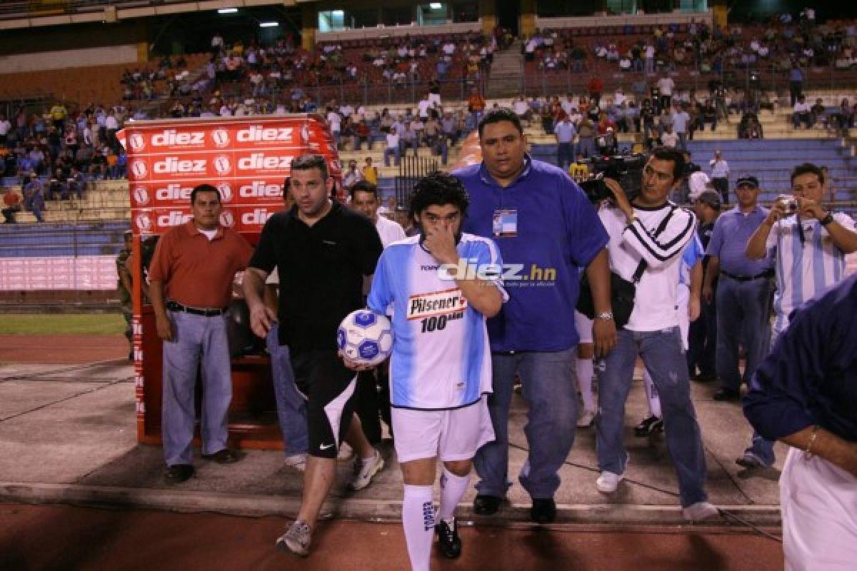 ¡Hotel y camisa de Motagua! El día que Diego Maradona visitó el Estadio Olímpico