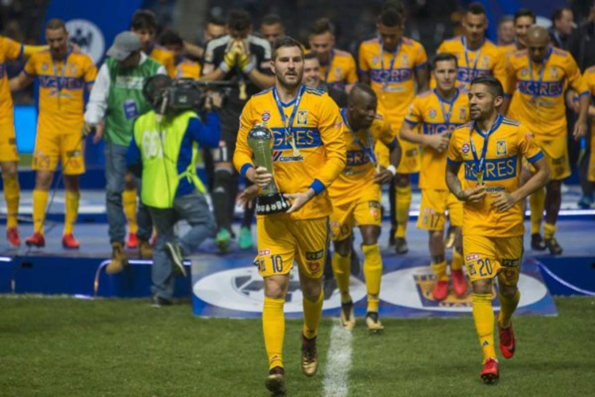 Celebración de Tigres tras ser campeón de la Liga Mx