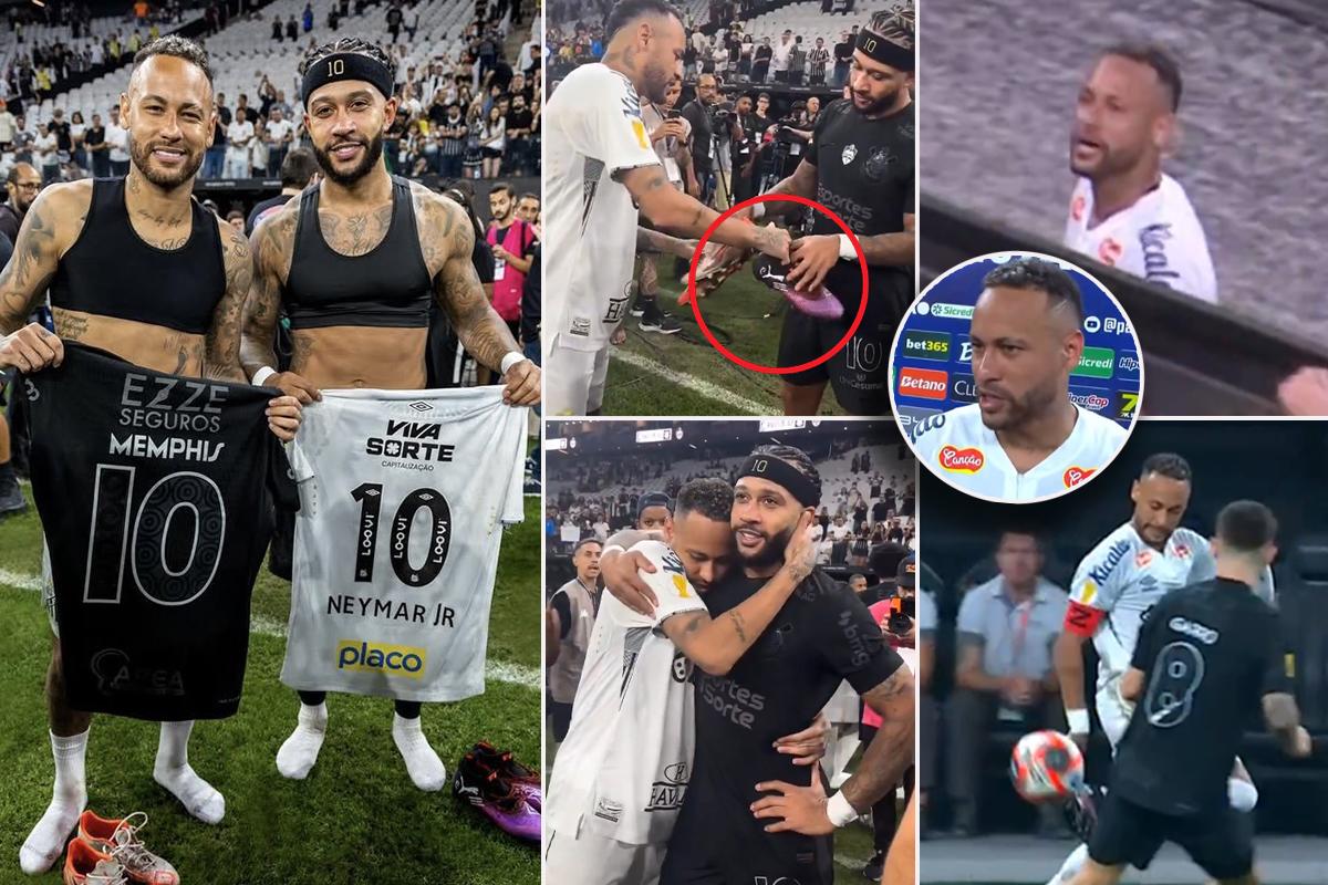 Así fue el reencuentro de Neymar con Memphis Depay y la excusa tras su primera derrota con Santos: “Es muy malo”