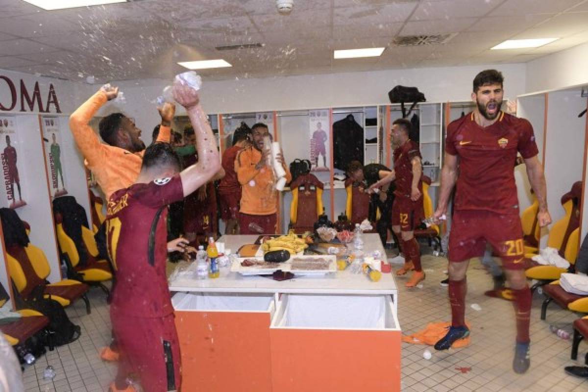 El íntimo festejo de la Roma tras echar al Barcelona de Champions League