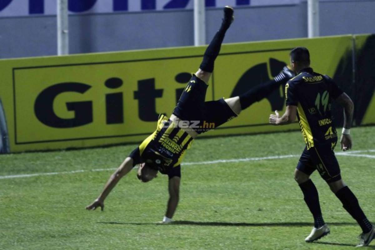 En fotos: Visita de lujo en el Vida-Motagua; el acrobático festejo de Omar Rosas y el cariñito de Nazar a su goleador