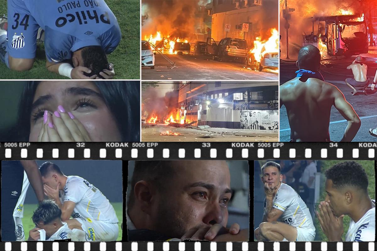 Drama en Brasil: Santos descendió y sus aficionados incendiaron las calles de la ciudad y el carro de un jugador