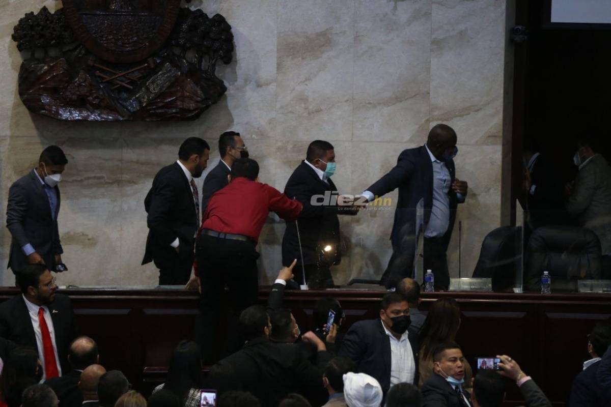 Las fotos del zafarrancho: Patadas y manotazos en el Congreso Nacional; exfutbolista Osman Chávez impuso respeto