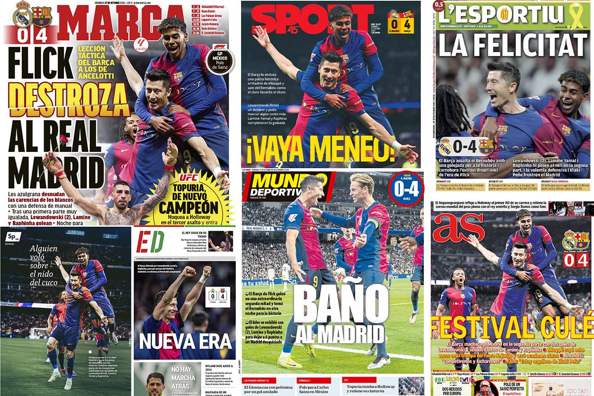 Barcelona destrozó al Real Madrid en el Clásico y así amanece la prensa: “Mbappé cayó en la trampa de Flick”