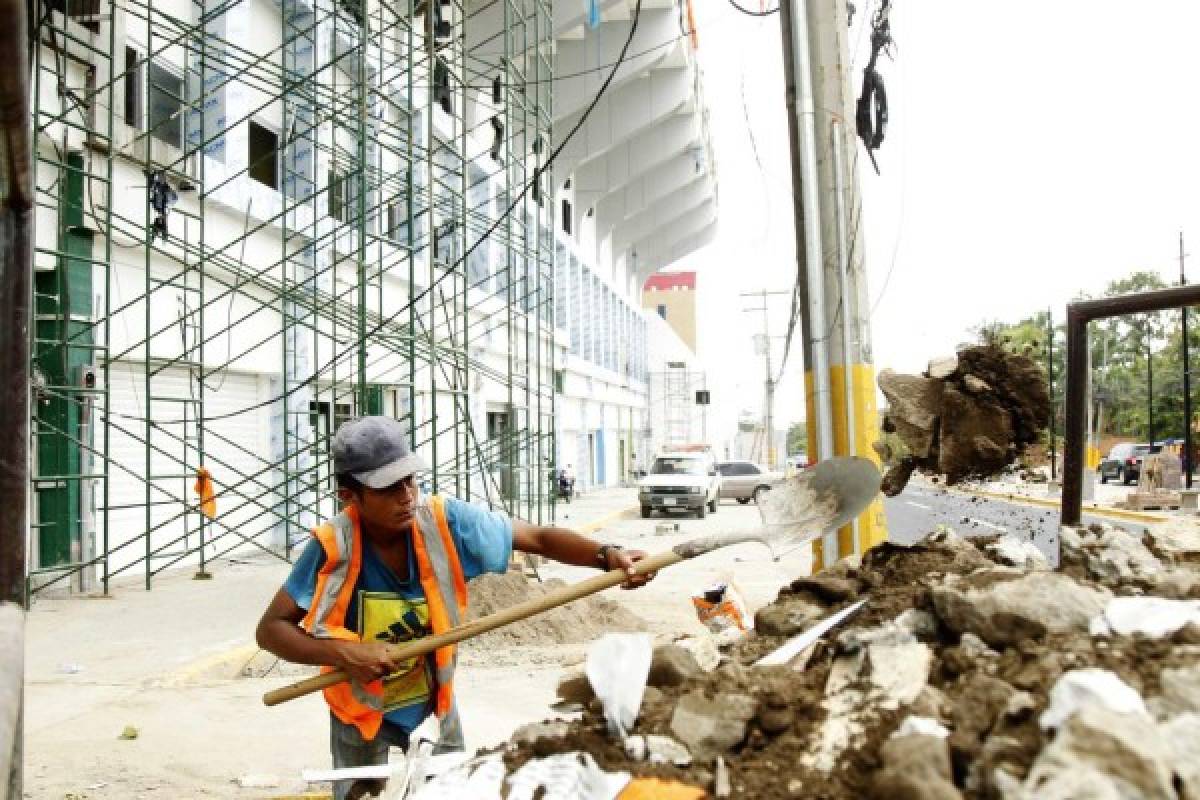 Así quedó la nueva fachada del estadio Morazán de San Pedro Sula