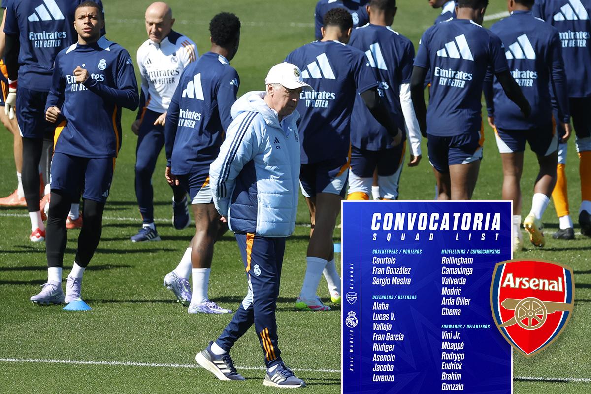 La convocatoria del Real Madrid para el duelo ante Arsenal: dos bajas de peso y vuelve una figura