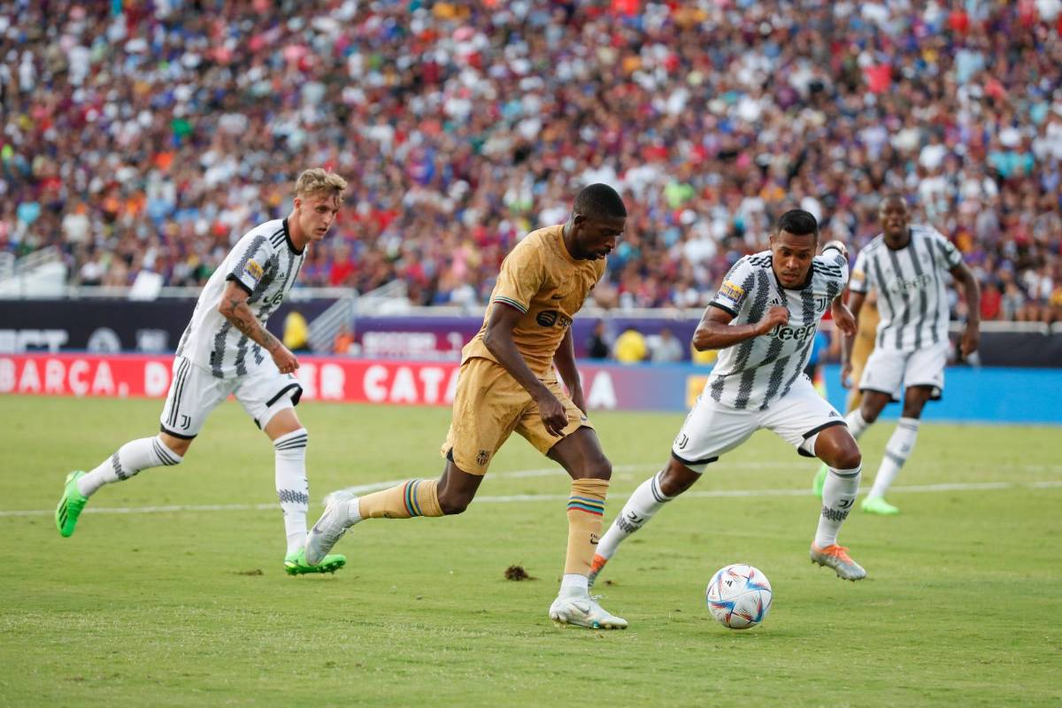 El sueñito de Dembelé, abrazo de Di María al poste y un baile de Kean: Así se vivió el Barcelona vs Juventus en Estados Unidos