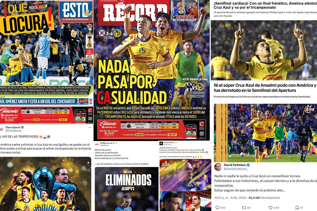 América eliminó a Cruz Azul con polémica y así reacciona la prensa: “La acción que provoca el penal debió ser anulada”
