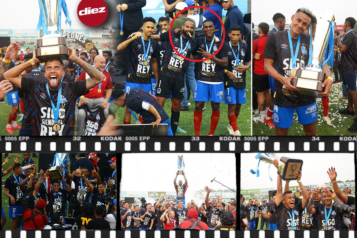 Olimpia se coronó en el Yankel: Menjívar y Beckeles festejan con puros, locura de Araújo y los que celebraron con sus novias