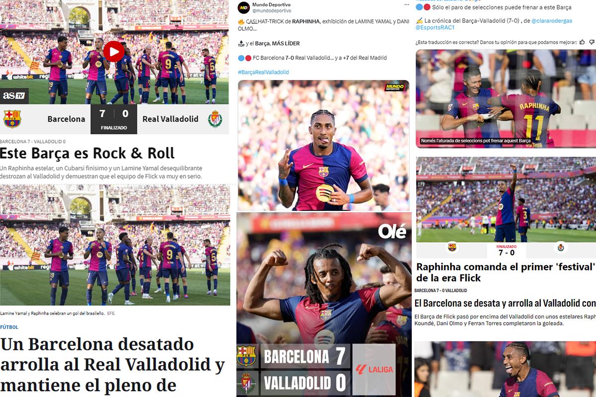 Barcelona propinó paliza y esto dice la prensa: “Pensaban que estábamos para descenso, pero somos los mejores y líderes”