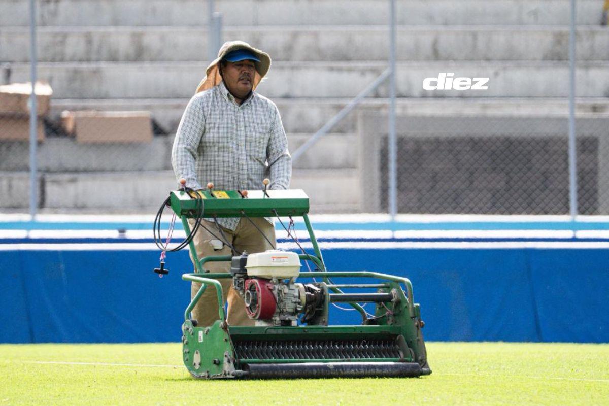 Estadio Nacional recibe los últimos retoques para el Honduras-Haití: así luce la cancha previo a la batalla