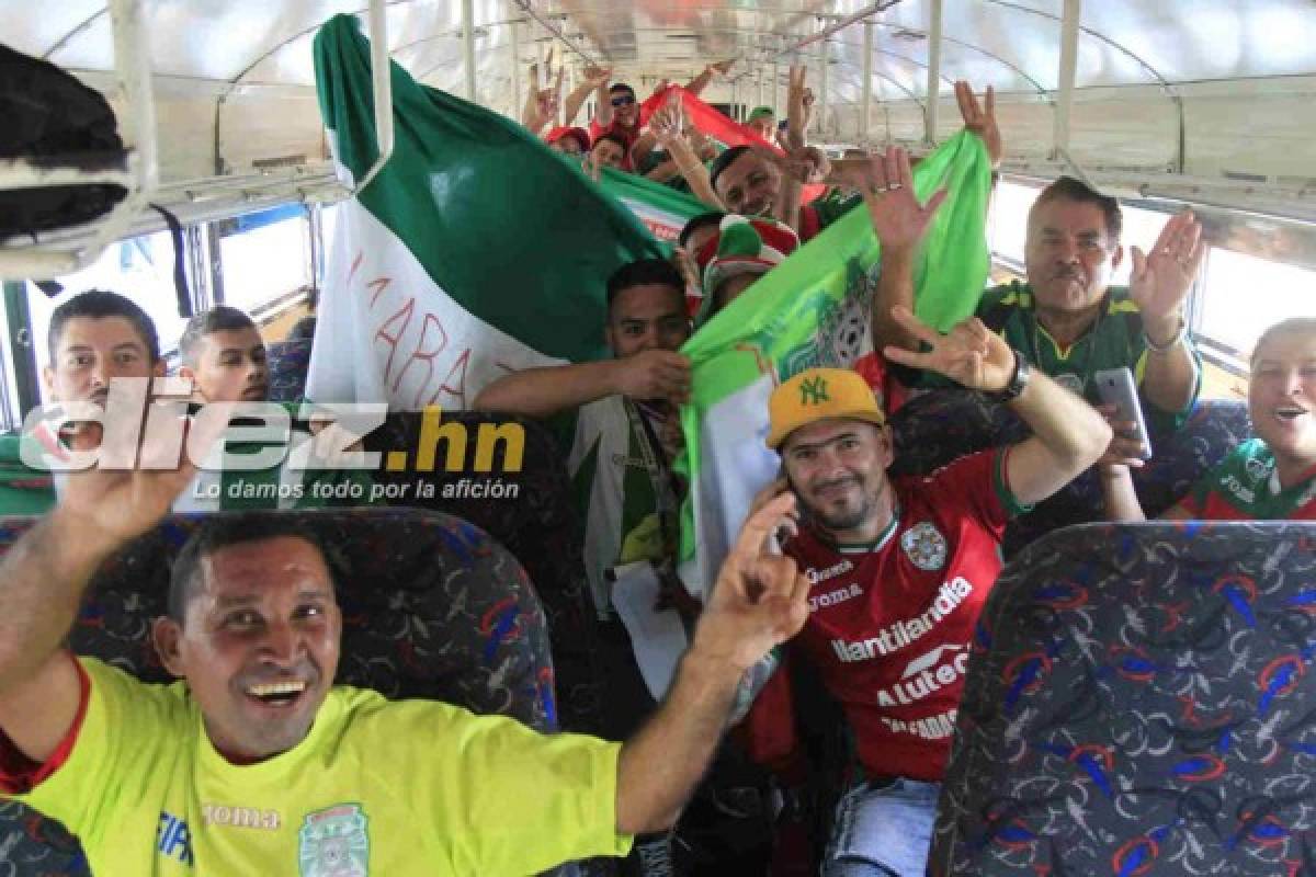 ¡LOCURA! Caravana verdolaga rumbo al Nacional de Tegucigalpa