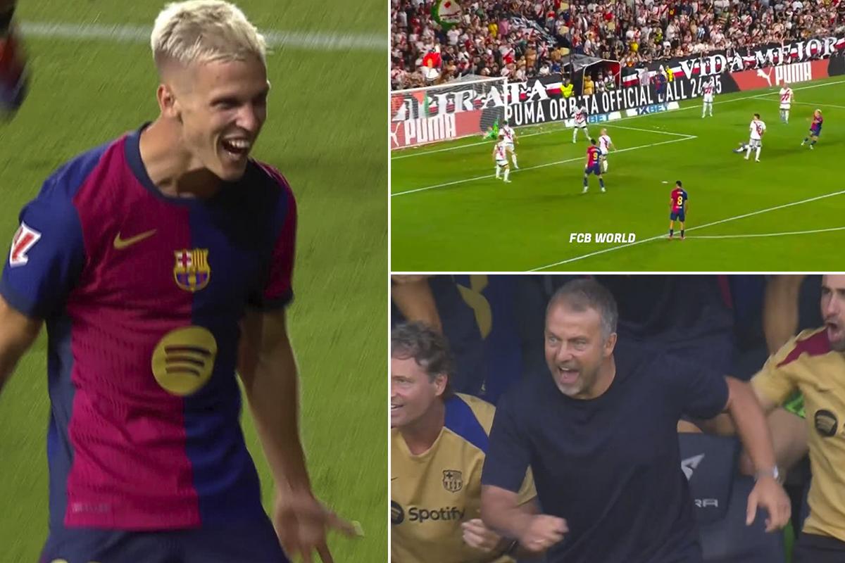 Barcelona se lo remontó al Rayo con golazo de Dani Olmo y queda como líder solitario de LaLiga