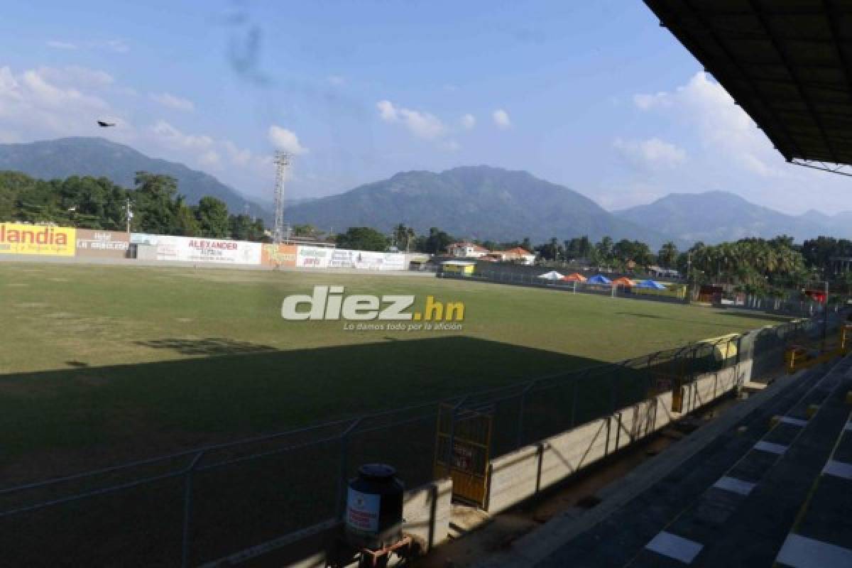 Las imágenes del estadio Humberto Micheletti de El Progreso tras el devastador paso de Eta