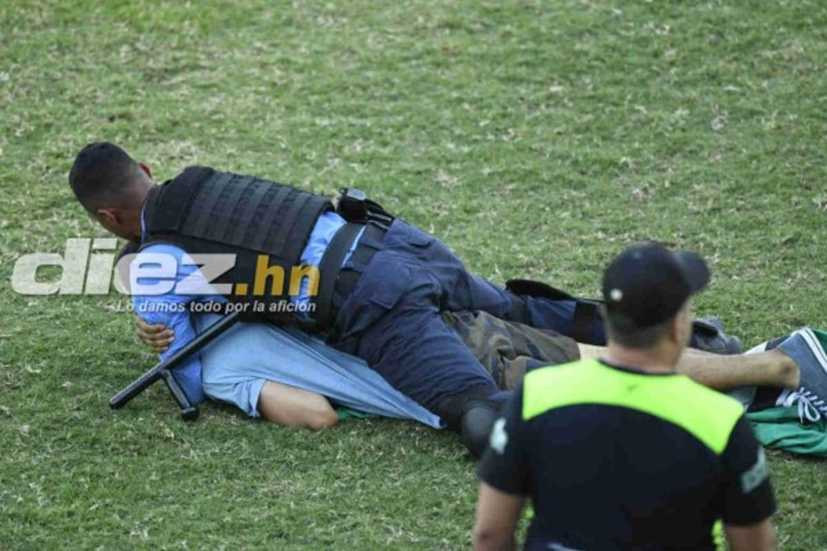 No se vio por TV: Zafarrancho y gas lacrimógeno en Puerto Cortés